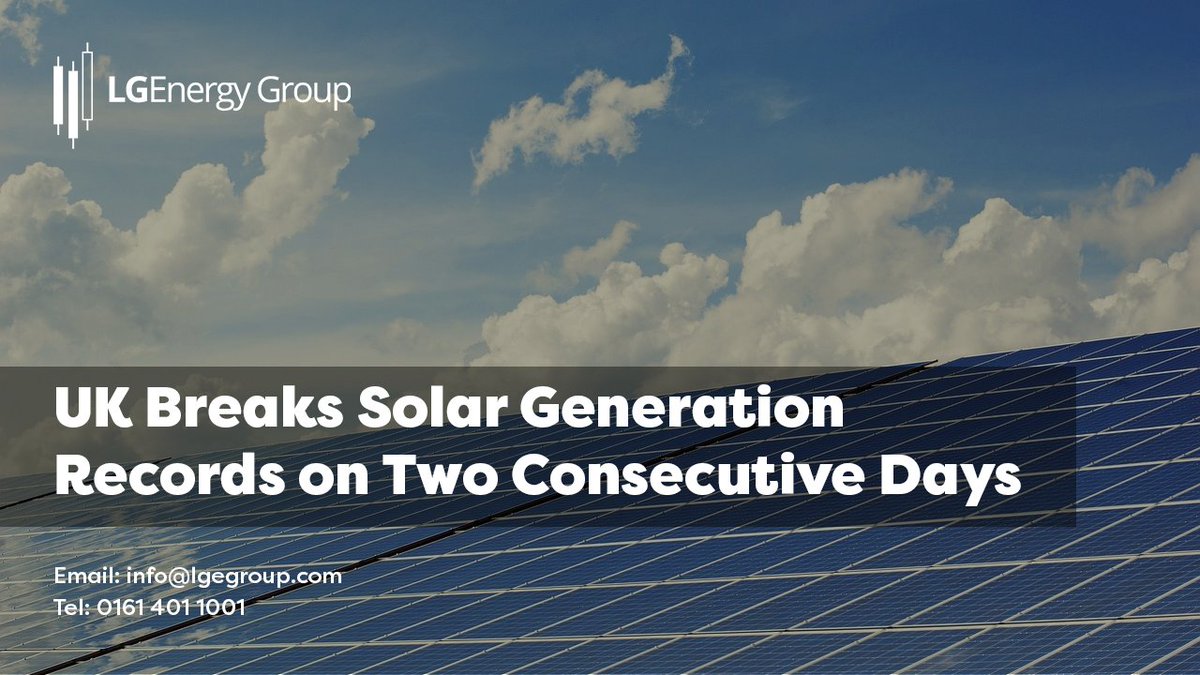 LGEnergyGroup's tweet image. Monday and Tuesday witnessed solar generation records broken on consecutive days, with Monday generating 14.1GW of electricity and Tuesday generating 14.4GW.

Britain breaks solar energy record twice as UK’s biggest solar farm gets approval | Solar power | T…

#solargeneration