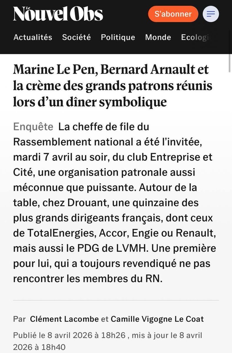 Lacroix_PRG's tweet photo. Le Rassemblement National est devenu le système. https://t.co/tksX7hpZa8