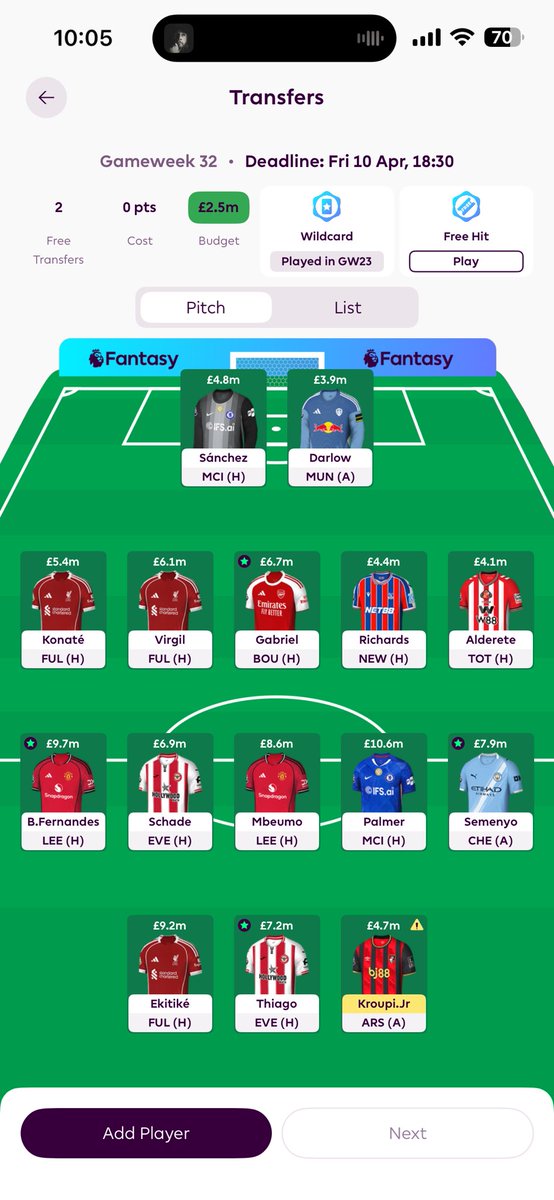 SamTyler12345's tweet photo. @FPL__Raptor What to do? Fh’ing in 33 https://t.co/PpjqFzWSsP