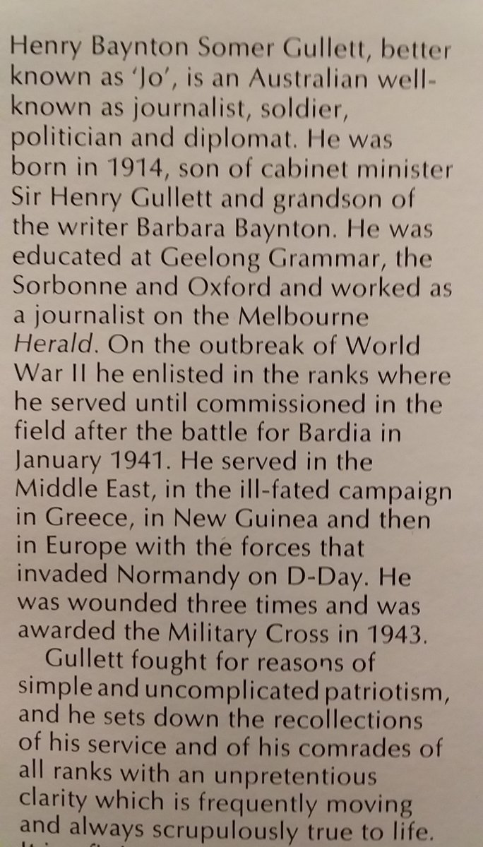 ErnestMalley's tweet image. Doubt if any DUKE soldier saw as diverse campaign service as Jo Gullett; Nth Africa, Greece, New Guinea, Normandy. Well worth the read if you can find it. #WeHaveWays #IC #OnTheList @AndyAitcheson @rentaquill @militaryhistori @almurray @James1940 @KarlJames_1945 @madeofstone71