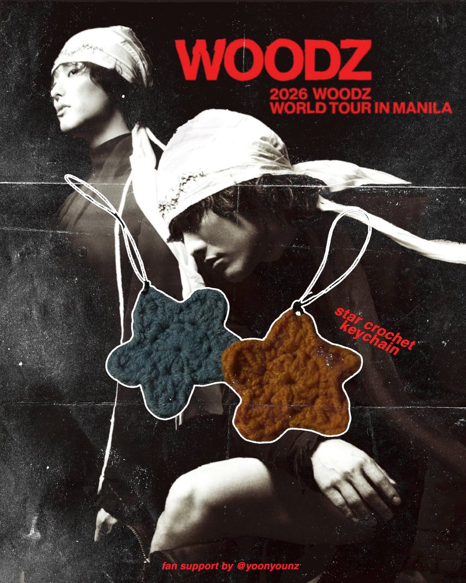 WOODZ in Manila Fan Support by <a href="/yoonyounz/">ً yun⁷</a> 🎸

STAR CROCHET KEYCHAIN ☆ິ 

(will also do other colors ><)
☆ິ  strictly 1:1 
☆ິ  open for trades
☆ ິ limited quantity
☆ິ  js say hi and show this tweet! 🤘🏻

#WOODZ #우즈
#Archive1 #WoodzinMnl​ #Archive1_in_Manila