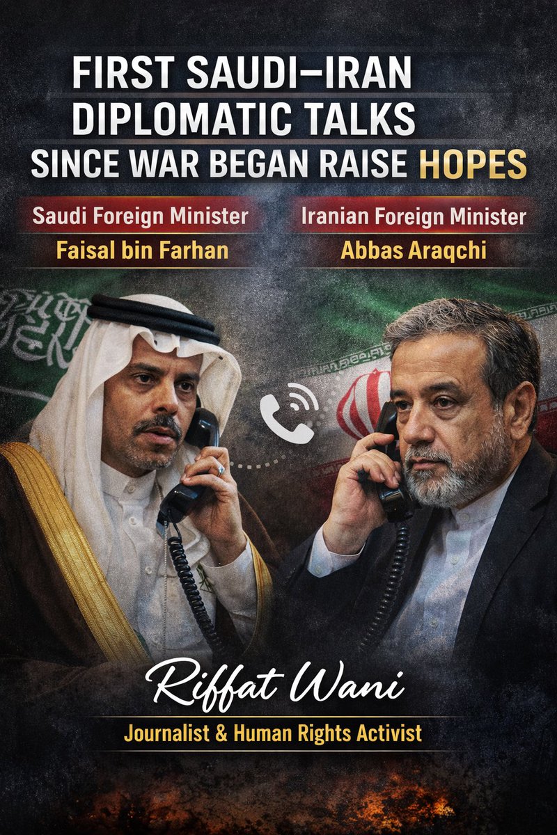 WaniWrites's tweet photo. سعودی عرب اور ایران کے درمیان جنگ کے بعد پہلی سفارتی بات چیت، خطے میں اہم پیش رفت

Report by: Riffat Wani | Journalist / Human Rights Activist
9 اپریل 2026

مشرقِ وسطیٰ میں جاری کشیدگی کے دوران ایک اہم سفارتی پیش رفت سامنے آئی ہے، جہاں سعودی عرب کے وزیر خارجہ شہزادہ فیصل بن فرحان اور ایران کے وزیر خارجہ عباس عراقچی کے درمیان جنگ کے آغاز کے بعد پہلی براہِ راست بات چیت ہوئی ہے۔ یہ معلومات سعودی وزارتِ خارجہ کی جانب سے جاری بیان میں دی گئی ہیں، جس کے بعد اس پیش رفت کو خطے میں ممکنہ تبدیلی کے اشارے کے طور پر دیکھا جا رہا ہے۔

یہ رابطہ ایسے وقت میں سامنے آیا ہے جب خطہ شدید سیاسی اور عسکری دباؤ کا شکار ہے، اور عالمی سطح پر اس بات پر تشویش بڑھ رہی ہے کہ کشیدگی کسی بڑے تصادم میں تبدیل نہ ہو جائے۔ اگرچہ اس گفتگو کی مکمل تفصیلات سامنے نہیں آئیں، تاہم سفارتی ذرائع کے مطابق بات چیت میں خطے کی صورتحال، کشیدگی میں کمی اور امن کے امکانات پر تبادلہ خیال کیا گیا۔

تجزیہ کاروں کے مطابق یہ رابطہ انتہائی اہمیت کا حامل ہے کیونکہ سعودی عرب اور ایران نہ صرف خطے کی دو بڑی طاقتیں ہیں بلکہ ان کے تعلقات کا براہِ راست اثر مشرقِ وسطیٰ کی سیاسی سمت اور سلامتی پر پڑتا ہے۔ جنگ کے آغاز کے بعد یہ پہلا موقع ہے جب دونوں ممالک کے اعلیٰ سطحی نمائندوں کے درمیان براہِ راست رابطہ ہوا ہے، جو اس بات کی نشاندہی کرتا ہے کہ سفارتی راستے مکمل طور پر بند نہیں ہوئے۔

ماہرین کا ماننا ہے کہ اس نوعیت کی بات چیت مستقبل میں مزید مذاکرات کی بنیاد رکھ سکتی ہے، خاص طور پر ایسے وقت میں جب توانائی کے وسائل، سمندری راستوں اور علاقائی استحکام کے حوالے سے خدشات بڑھتے جا رہے ہیں۔ اس رابطے کو ایک ابتدائی مگر اہم قدم قرار دیا جا رہا ہے جو ممکنہ طور پر کشیدگی کو کم کرنے میں کردار ادا کر سکتا ہے۔

خطے کی بدلتی صورتحال کے پیش نظر عالمی برادری اس پیش رفت پر گہری نظر رکھے ہوئے ہے، کیونکہ سعودی عرب اور ایران کے درمیان کسی بھی سطح پر مکالمہ نہ صرف علاقائی بلکہ عالمی استحکام کے لیے بھی انتہائی اہم سمجھا جاتا ہے۔

#SaudiArabia #Iran #MiddleEast #Diplomacy #Geopolitics #RiffatWaniOfficial