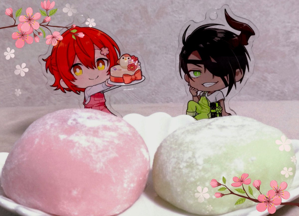 花見桜大福とシャインマスカット大福！店頭で見たら🌺さん🐃さんぽくて買っちゃった🩷💚