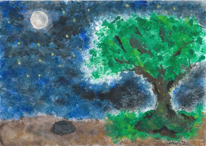 NubesDesign's tweet photo. Art of the Day! "Tree Under The Moon". Buy at: https://t.co/N6ZPy2DLDo https://t.co/Z3beXuPgCJ