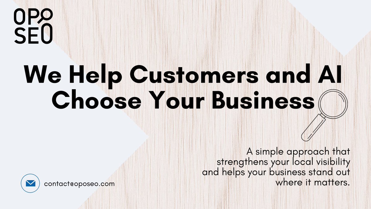 OPO_SEO's tweet image. Be the business both customers and AI trust first. OPO SEO builds clarity, credibility, and visibility that help you stand out and get chosen. #SEO #SmallBusiness