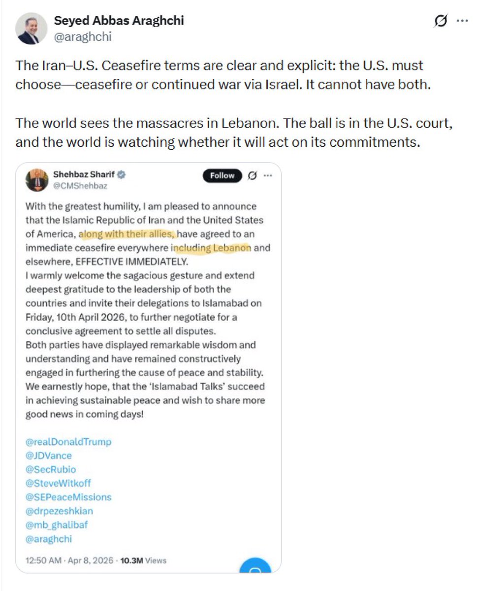 Mineyours_M_Y's tweet photo. @TukiFromKL It was included that the Pakistan PM also mentioned that now America and Israel are breaking this agreement, not Iran. 👀 https://t.co/wGMS21tJxc