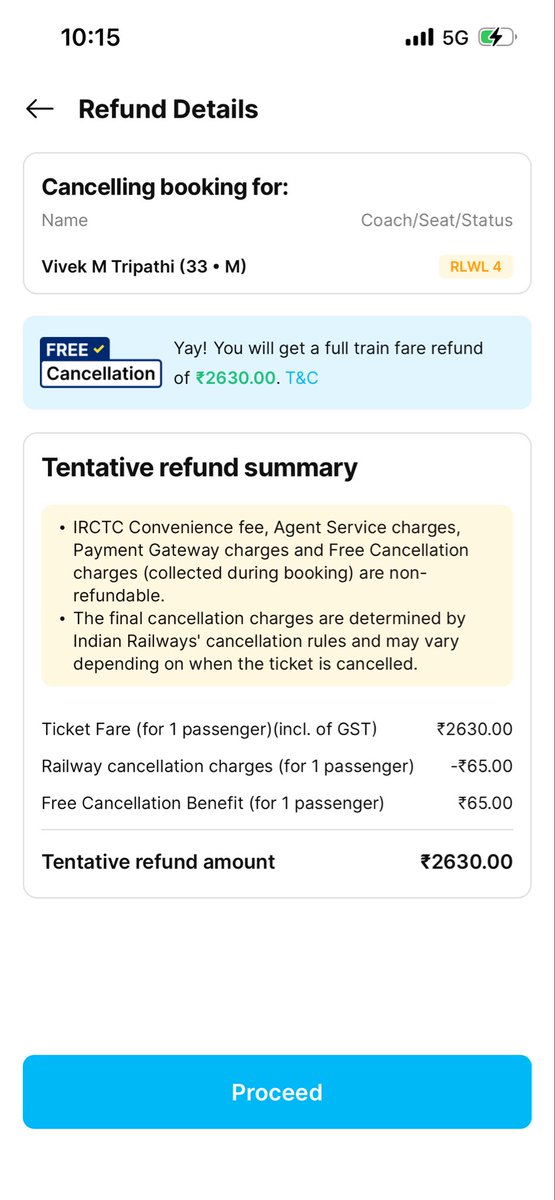 trip_vivek9220's tweet photo. @IRCTCofficial @RailMinIndia 
@Paytm 
पेटीएम द्वारा हमने २nd एसी की टिकट ली है जो वेटिंग में है ये सोच कर की ये टिकट कन्फर्म हो सकती है , रेलवे कहती है की कैंसिल चार्ज ६०+जीएसटी है ,लेकिन कैंसिल करने पे मुझसे ४२७ रुपये लिया जा रहा है , ये क्या है ? https://t.co/gXwV6Yw45D