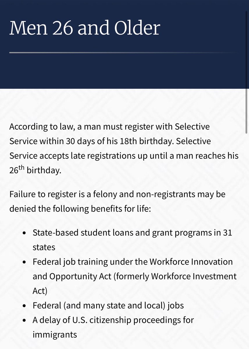 mane5150's tweet image. You enroll on the selective service site. When I turned 18 I couldn’t even get a job until I enrolled. Every 18yr old guy is required by law to enroll, but with this new implement I’m not sure how that’s going to work.