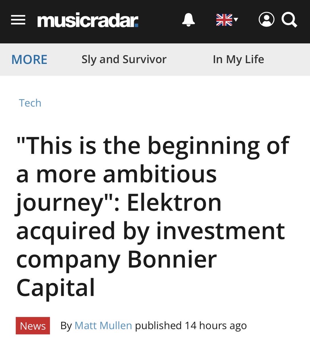 BROKENHAZE's tweet photo. 【Elektron買収】
☑️Elektronが投資会社Bonnier Capitalに買収された（オーナー変更）
☑️ただし表向きは「何も変わらない（運営・製品）」と発表

とはいえ売上成長やROI求められる時は来てしまう。
過度なビジネス成長より継続を大事にして欲しい。
NIみたいにならないとよいけど。 https://t.co/pL6RO87ITe