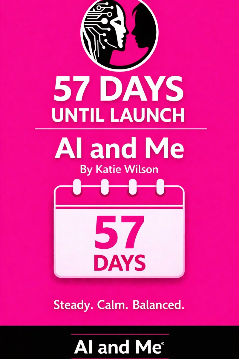 aiandme_method's tweet photo. 57 DAYS UNTIL LAUNCH
AI and Me
By Katie Wilson
57 days.
57 days of showing up.
57 days of staying steady.
57 days of keeping my word to myself.
#AIandMe #57DaysToGo #BookLaunch #MentalHealthMatters #Consistency #StructureOverMotivation #WomensStories #AuthorJourney https://t.co/zazvEX4ODG