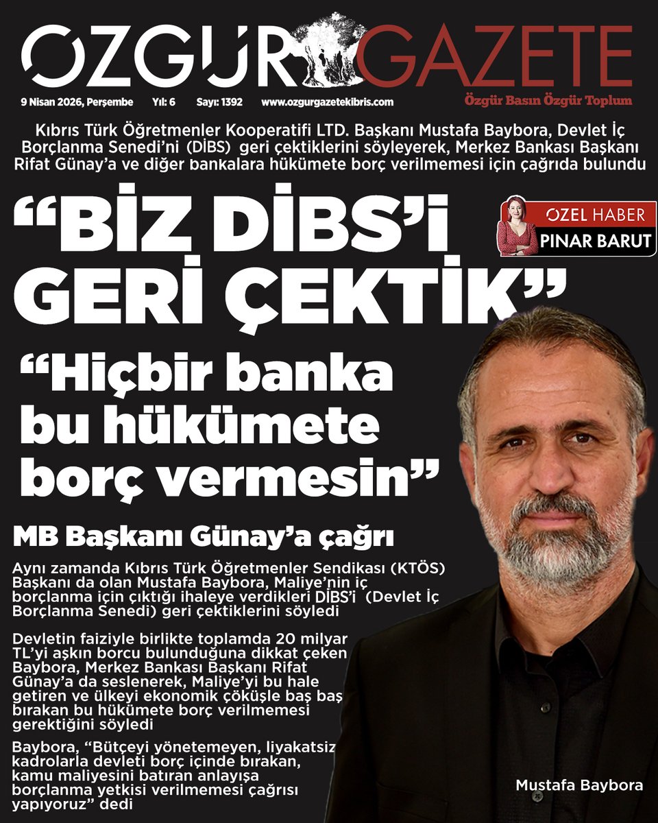 Özgür Gazete Kıbrıs tweet media