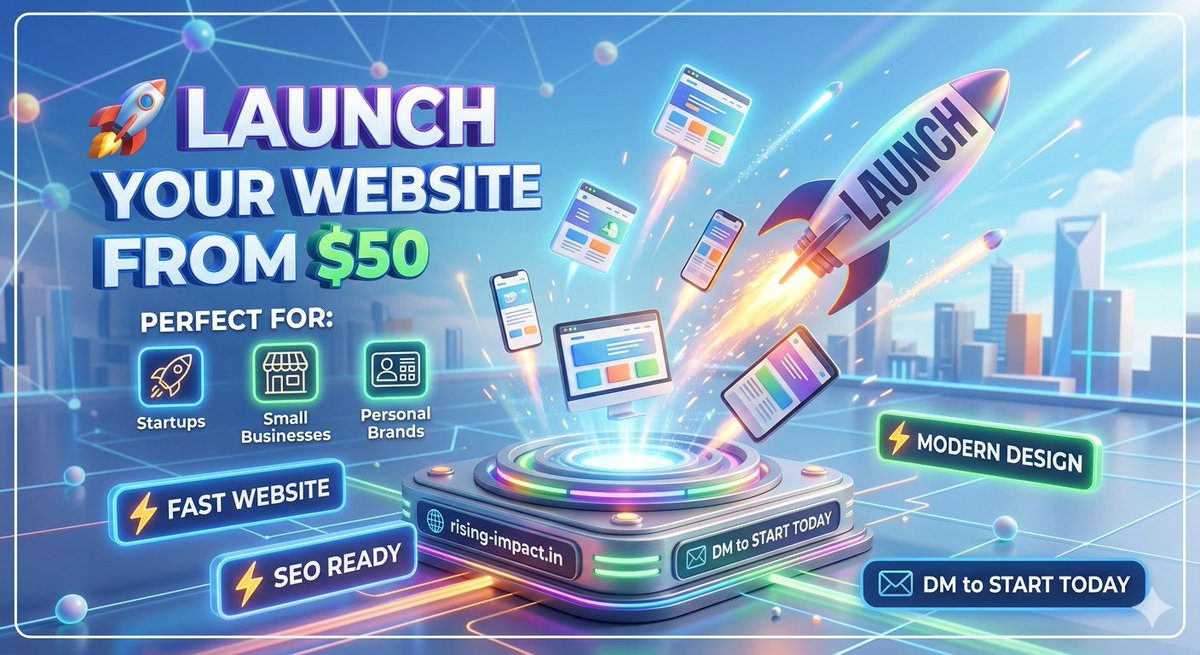 Risingimpacta's tweet photo. 🚀 Welcome to Rising Impact

We help businesses launch powerful websites that grow their online presence.

⚡ Next.js &amp; React Websites
⚡ Fast &amp; SEO Optimized
⚡ Mobile Friendly

🌐 https://t.co/VSeyui4oHd

#webdevelopment #nextjs #startup #businesswebsite https://t.co/S72NcJf8pV