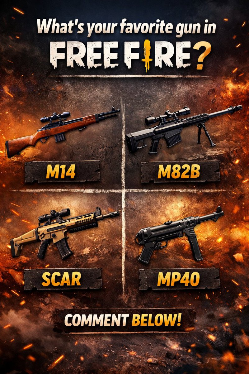 gamorite_gg's tweet photo. Comment down below! 👇

#FreeFire #FreeFireIndia #FreeFireCommunity #GamingPost #BattleRoyale #FFSquad #GamerLife #Booyah https://t.co/P9iGV4tDc4