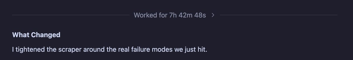 i left codex running before i went to sleep and this is what i woke up to🤯

guess the inference cost for this run.