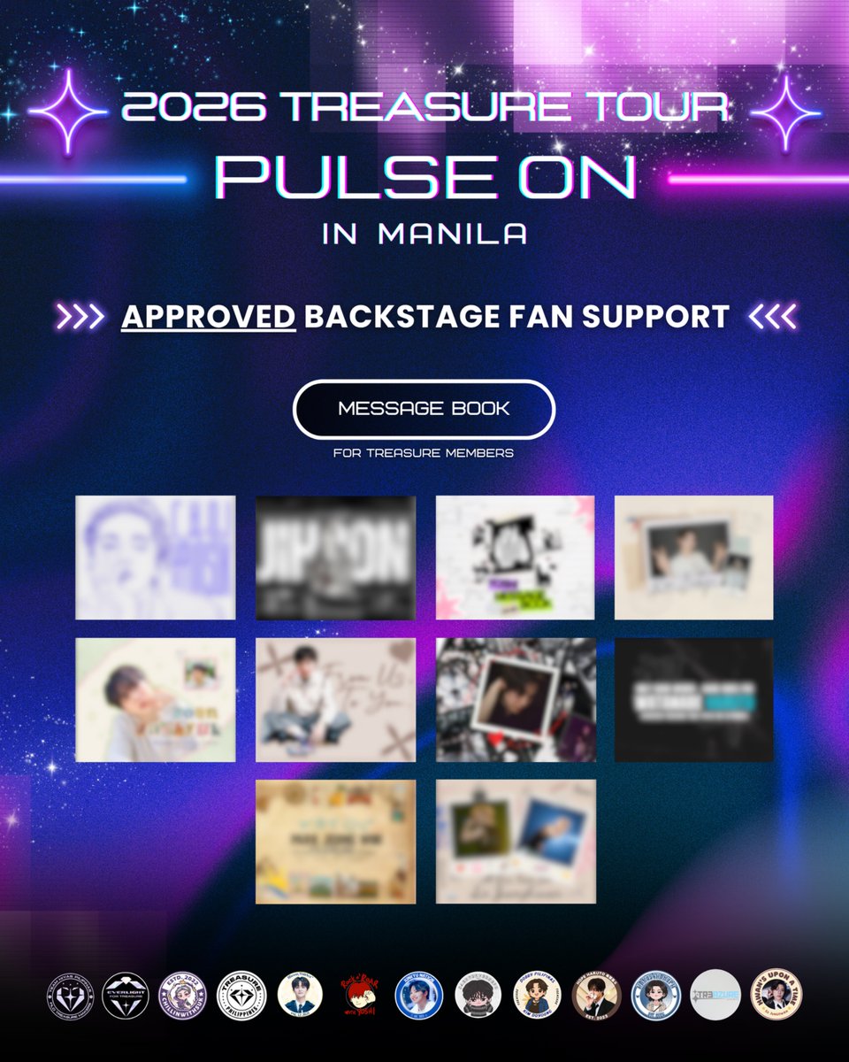 TeamHiyasPH's tweet photo. ᥫ᭡.ִֶָ𓂃ـــــ❥ــ٨ـــــــ❥ــ
2026 TREASURE TOUR [PULSE ON] IN MANILA

Hello Filo Teumes! 🩵✨
We’re now sharing the APPROVED BACKSTAGE FAN SUPPORT that will be given to TREASURE for their Manila stop 🎁💎

These gifts were lovingly put together to welcome TREASURE back and let them feel our support up close 🩵

Our warmest thanks to the fanbases for preparing the message books and all Teumes who submitted their fan letters and fanart 💌🎨 Every message and artwork carries so much love, and we hope these carefully prepared gifts reach TREASURE safely and let them feel the heartfelt support of Filo Teumes✨

#TREASURE_PulseOnMNL
#Hiyas_Pilipinas #TREASURE #트레저