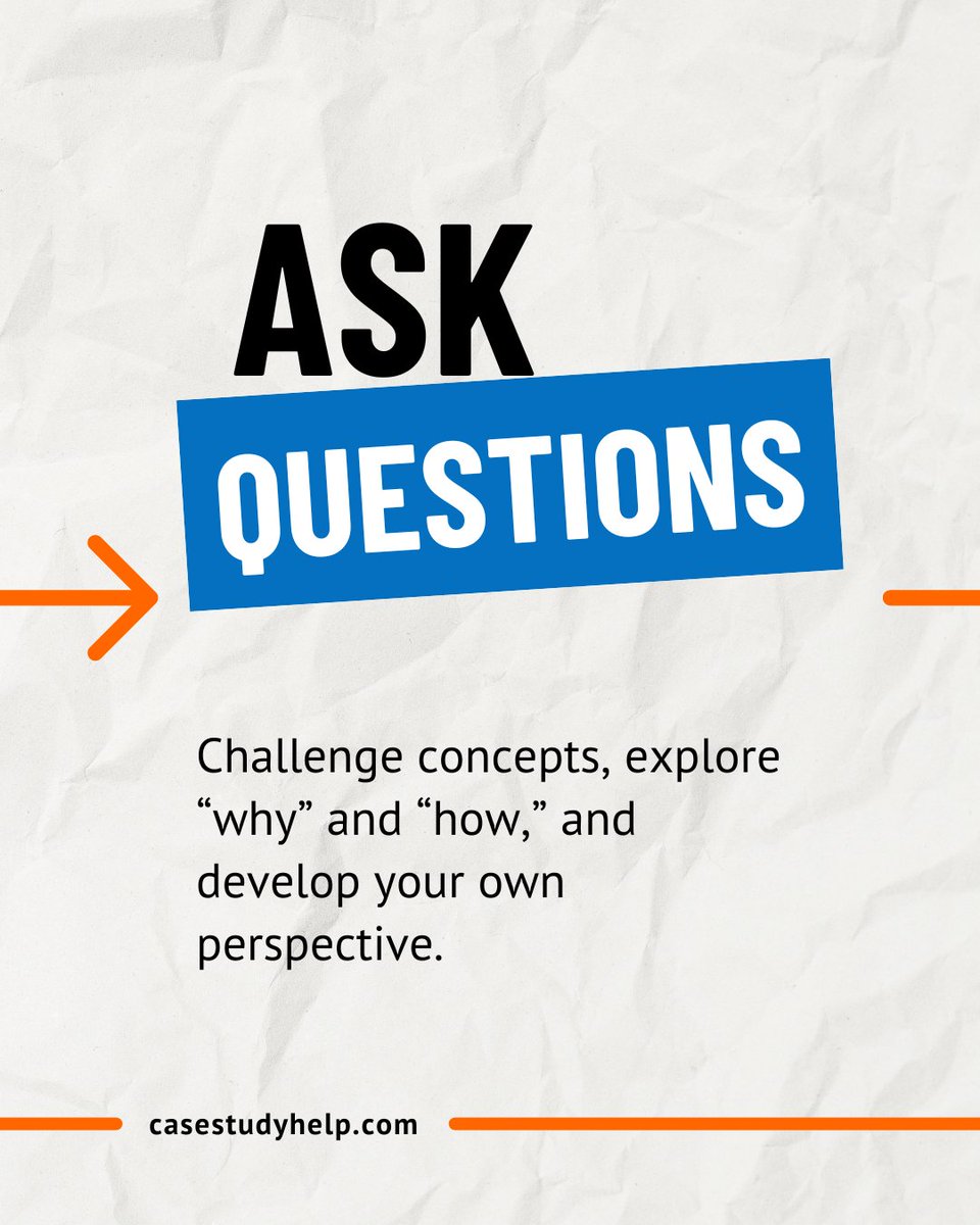 casestudyhelp's tweet image. In USA universities, success isn’t about memorizing textbooks, it’s about how you think.

Critical thinking helps you analyze, question, and apply knowledge in real-life.

tinyurl.com/3a7sx94k

#CriticalThinking #StudyInUSA #StudentTips #HigherEducation #casestudyhelp