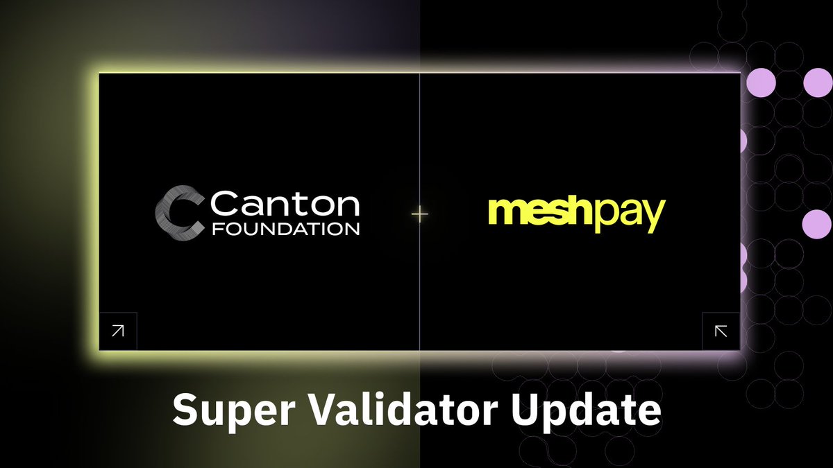 CantonFdn's tweet image. We are happy to welcome Mesh to @CantonNetwork as a Super Validator through CIP-0095 (Weight 10).

@meshpay is a global payments network connecting 400+ million users across 300+ wallets and exchanges with seamless crypto-to-stablecoin settlement. Their integration brings retail