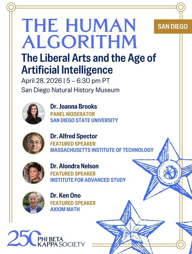 KenOno691's tweet image. SoCal peeps. Excited to talk about AI and human flourishing with @alondra Nelson and Alfred Spector. Come see us. @axiommathai
