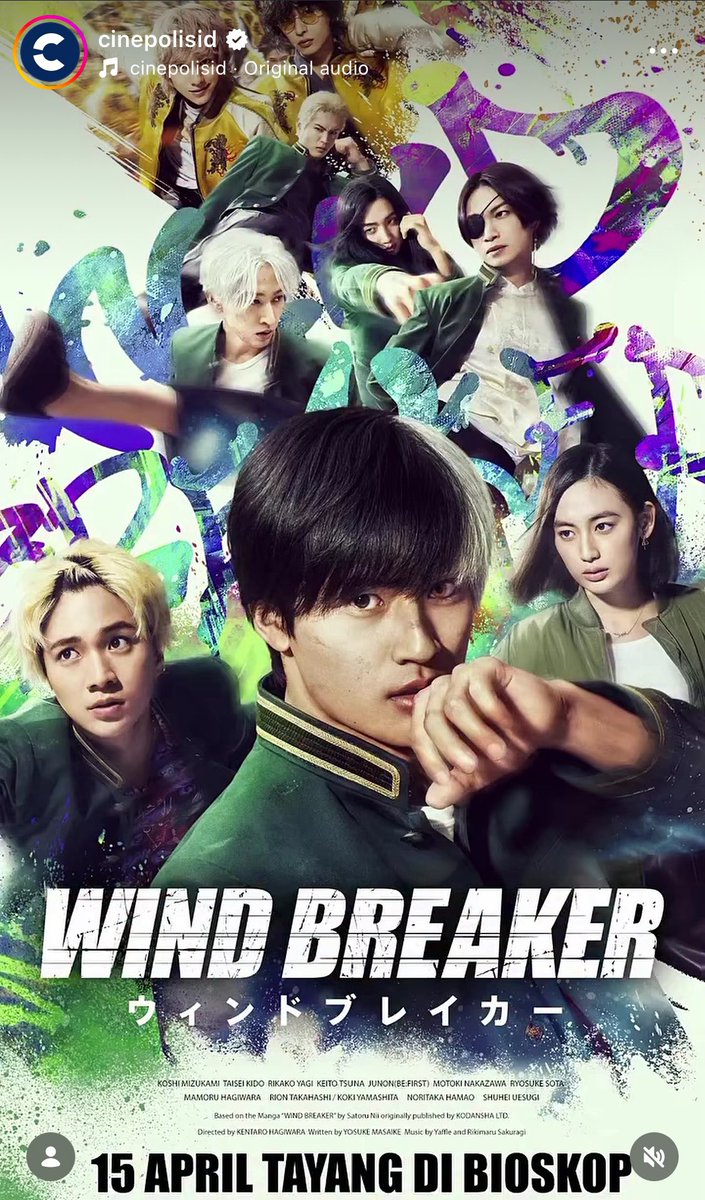 Bofurin_Fess's tweet photo. 🍃 siapkan amunisi kalian, guys!! wind breaker live action movie bakal tayang di indo 🤩🎐 https://t.co/3SP8H1F5oM