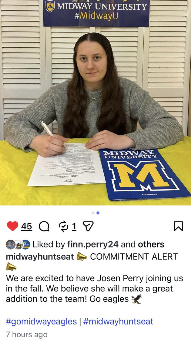 Amaperry26's tweet photo. Commitment Alert!! Josen signed letter of intent with Midway University Varsity Equestrian team. #goeagles https://t.co/ywu1bRH5sc