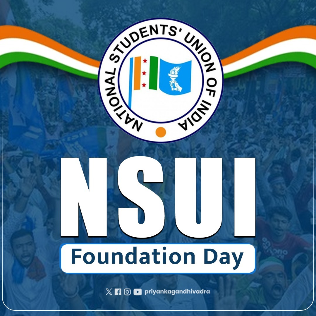 My heartfelt wishes to every NSUI worker who carries forward the spirit of courage, compassion and justice.

Stay fearless, stay united, and keep believing. The future belongs to you.