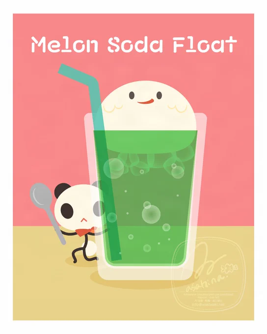 Adobe Illustrator
melon soda float. 