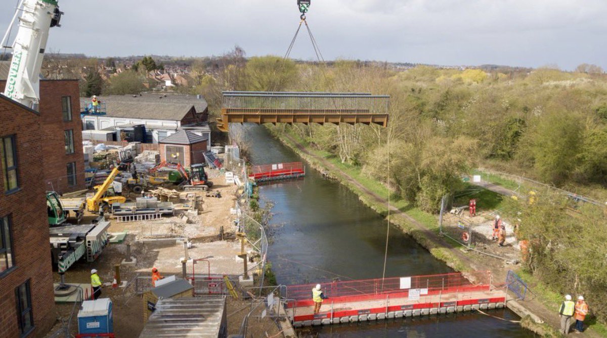BridgesBeaver's tweet photo. Last week, we completed the installation of a new weathering steel footbridge over the Erewash Canal in Long Eaton for our customer, Stepnell.

This project showcased the full strength of our integrated model, from concept to completion. Designed and fabricated in-house, the structure was delivered and installed by our own specialist fabrication, transport, and site operations teams.

To maximise efficiency, our lifting team mobilised the crane on the Saturday, ensuring we hit the ground running for a precision install on the Monday morning.

This is another example of how we deliver high-quality infrastructure from concept to completion through meticulous planning and end-to-end expertise. Shout out to the team for such a seamless project!

"Those who say it cannot be done, should not interrupt those doing it.’’