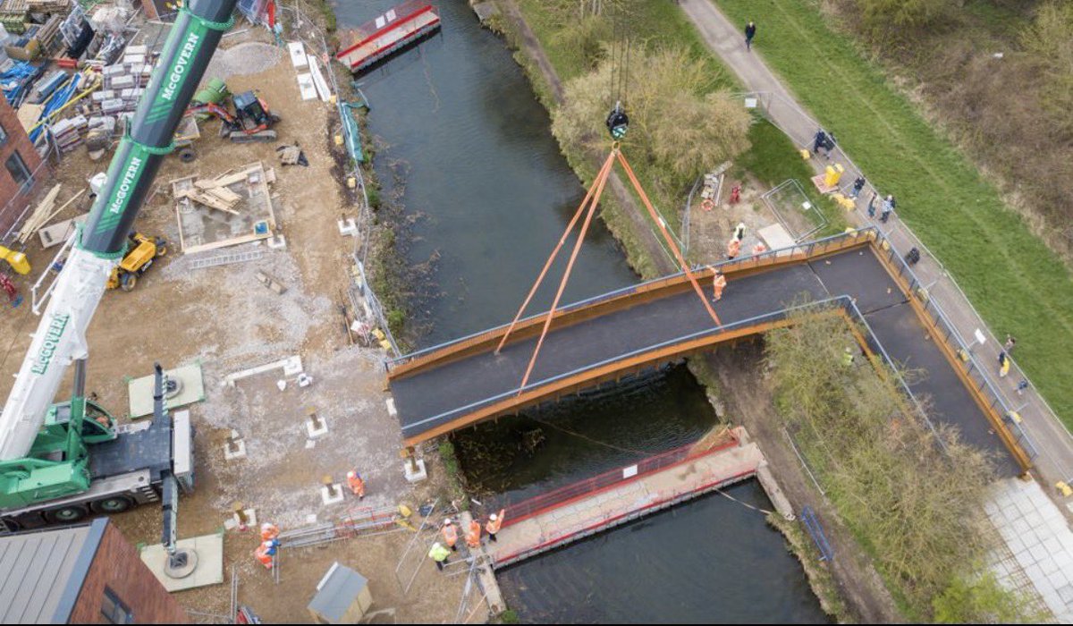 BridgesBeaver's tweet photo. Last week, we completed the installation of a new weathering steel footbridge over the Erewash Canal in Long Eaton for our customer, Stepnell.

This project showcased the full strength of our integrated model, from concept to completion. Designed and fabricated in-house, the structure was delivered and installed by our own specialist fabrication, transport, and site operations teams.

To maximise efficiency, our lifting team mobilised the crane on the Saturday, ensuring we hit the ground running for a precision install on the Monday morning.

This is another example of how we deliver high-quality infrastructure from concept to completion through meticulous planning and end-to-end expertise. Shout out to the team for such a seamless project!

"Those who say it cannot be done, should not interrupt those doing it.’’