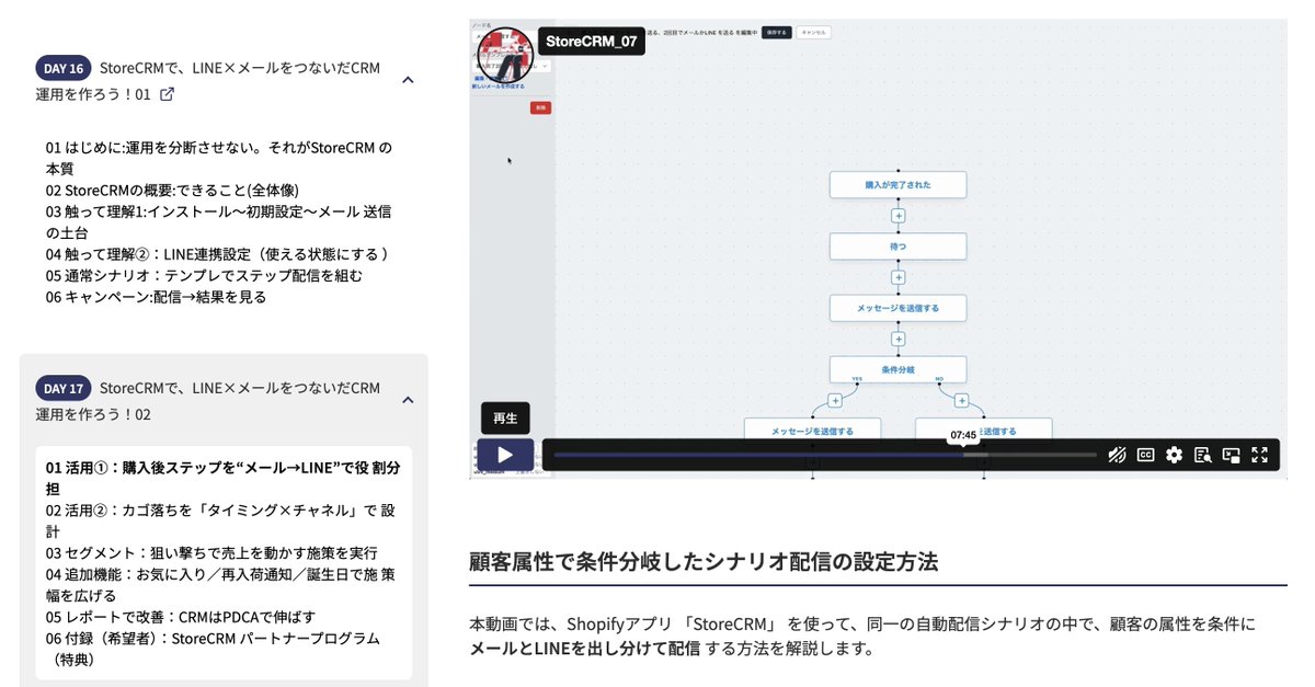 Image for the Tweet beginning: #デイトラ 
Shopifyコース
カリキュラムアップデートのお知らせ📮

こんなことができるようになりました👇️
✅️メール×LINEの「役割分担」を設計して、顧客との接点を最大化する！
✅️かご落ち・ステップ配信で取りこぼしをフォローする！ 