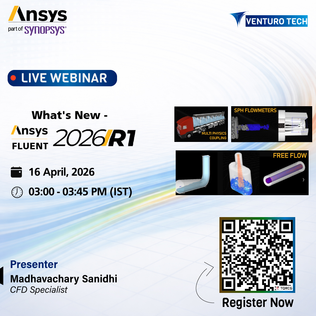venturo_tech's tweet photo. What’s new in Ansys Fluent 2026 R1? 🚀

Join our live webinar and explore the latest CFD innovations from multi-physics to advanced flow modeling.

🗓 16 Apr 2026
⏰ 03:00–03:45 PM IST

#Ansys #CFD #Simulation #Engineering https://t.co/hgzhe4urQH