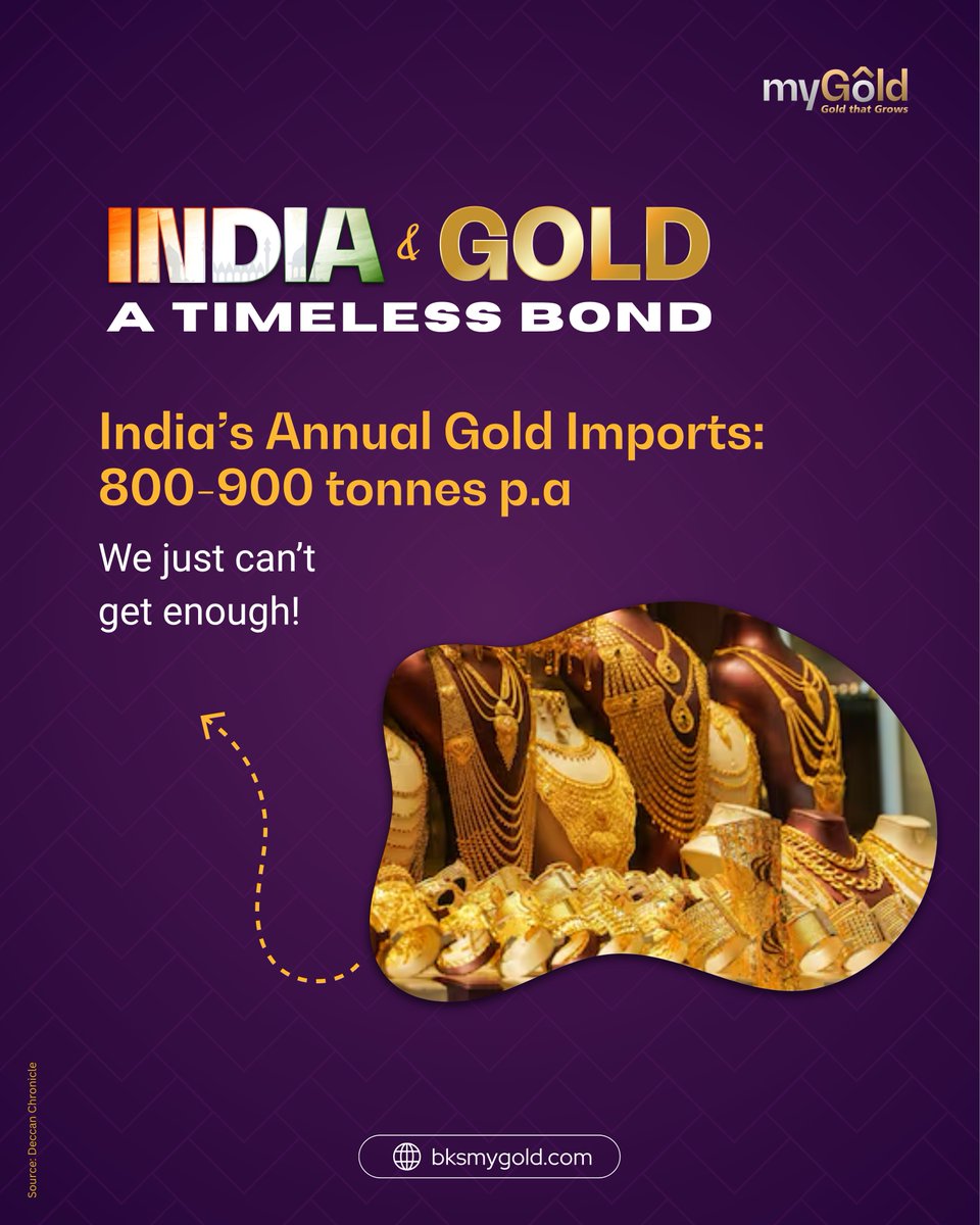 MyGoldHQ's tweet photo. #IndiaandGold

25,000+ tonnes idle.
900 tonnes imported yearly.
Something doesn’t add up.

Gold isn’t scarce in India. It’s just locked away.

Idle gold is an economic opportunity.
Gold leasing is how we can unlock it.

Know more: https://t.co/GgIClUhrMQ

#gold #goldleasing #goldmobilisation #goldsip #goldinvestment #goldsavings #idlegold #goldproductive #goldlove