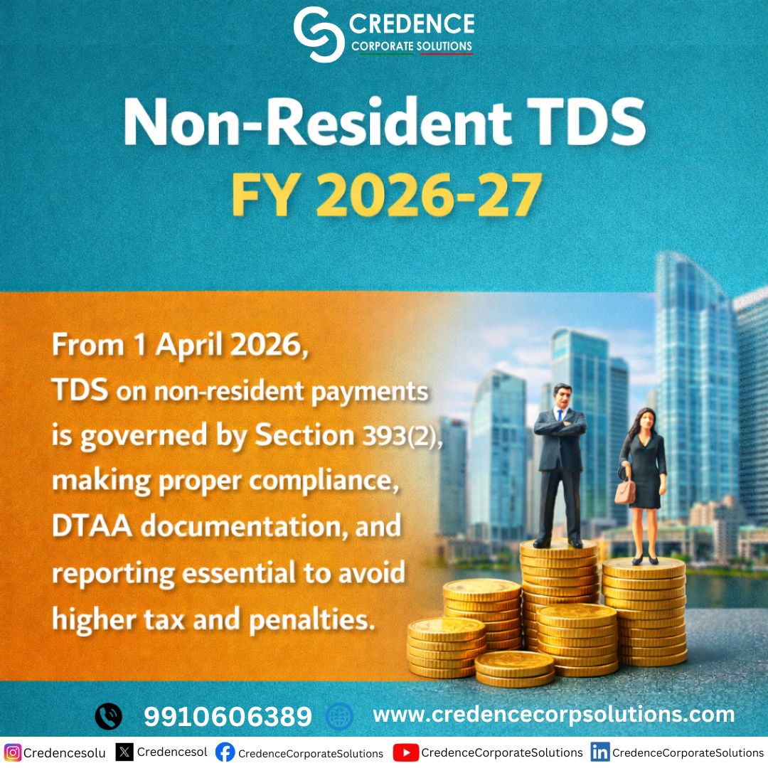 CredenceSol's tweet image. New NRI TDS rules from 1 April 2026. #TDS #NonResident #NRI #TaxUpdate #IncomeTax #DTAA