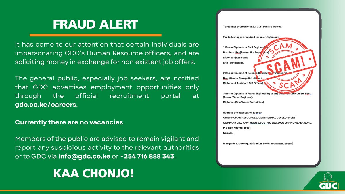 GDCKenya's tweet image. #FraudAlert