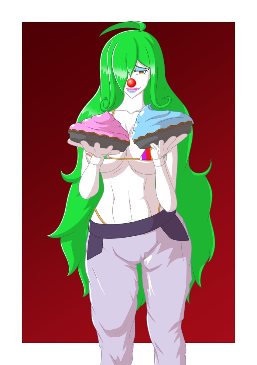 TheMaxHeckler's tweet photo. Of course a cute clown like her would get pied first, it's only natural! And dare I say, I think she rather enjoys it...

We're far from done yet though! What do we give our lovely lich clown next? Vote below!

https://t.co/LsqYEv2QVj https://t.co/bFUqFGnZyd