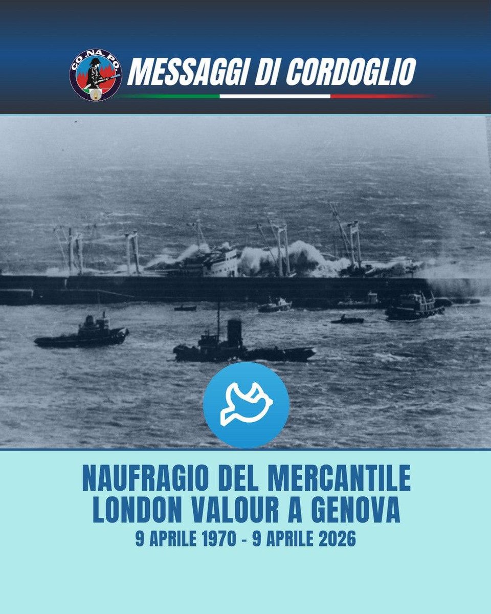 CONAPO_VF's tweet photo. #ConapoRicorda

🚢 London Valour, naufragio a Genova il 9 aprile 1970 – Numerosi i salvataggi operati dai #vigilidelfuoco di #Genova 

🎞 Guarda il video 👉 https://t.co/vpXM9sBydW

🧐 GenovaQuotidiana 👉  https://t.co/1j9LvKx1DX https://t.co/3TlZBAaPjp