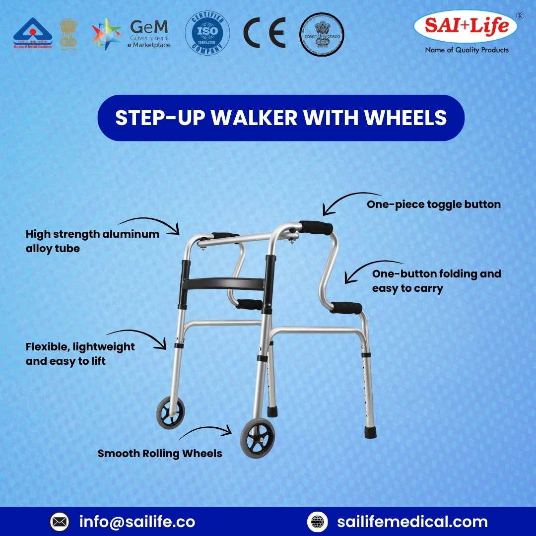 sailifeindia's tweet image. Move with Confidence &amp;amp; Comfort 🚶‍♂️

Introducing the Step-Up Walker with Wheels by Sai Life Medical Devices – designed for safety, stability, and ease of mobility.
#SaiLife #SaiLifeMedicalDevices #Walker #WalkingAid #MobilityAid #Rehabilitation #ElderlyCare #MedicalEquipment