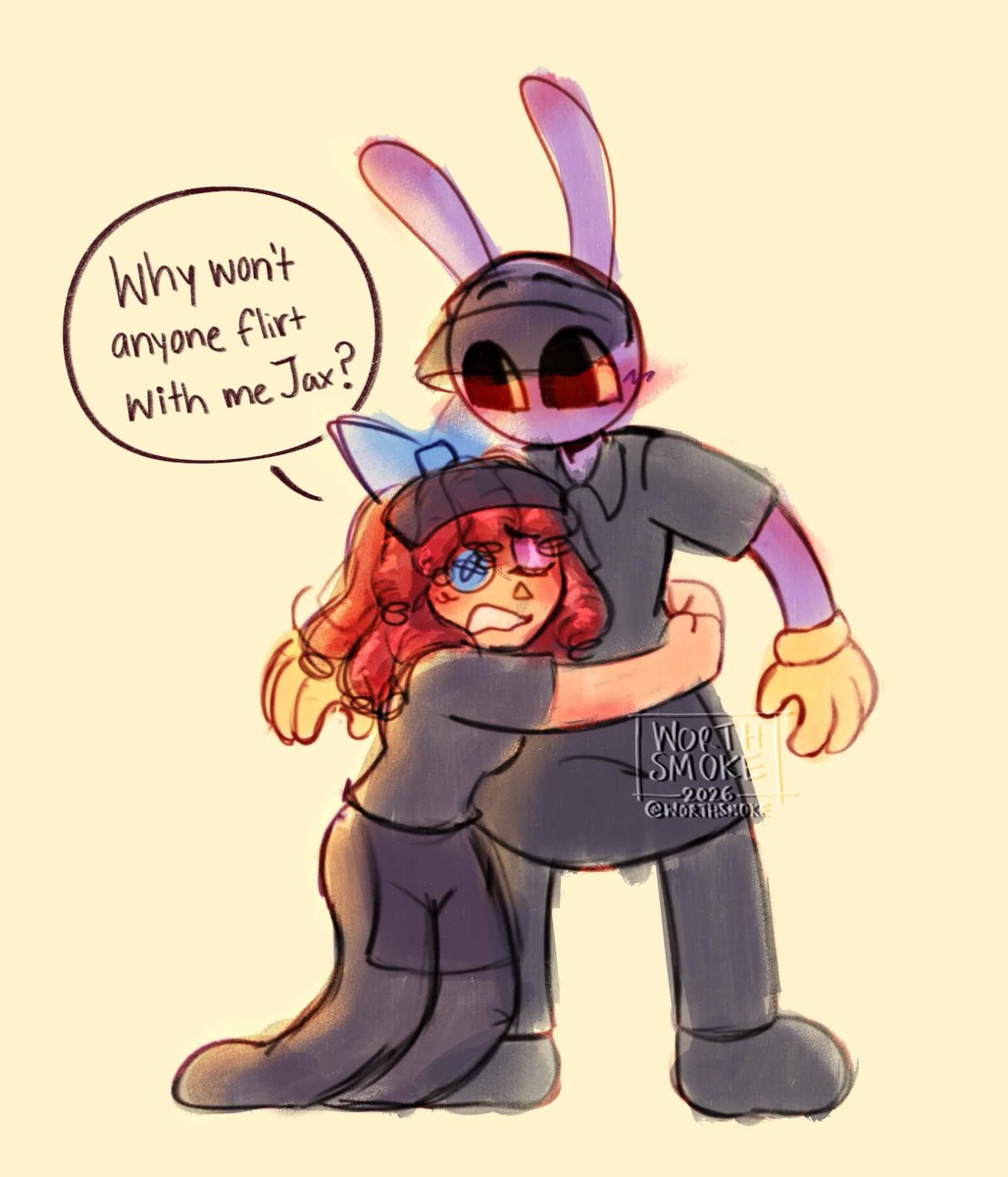 worthsmokee's tweet photo. Someone comm me to draw them...I'm so happy #bunnydoll #jax #ragatha #tadc https://t.co/oXzXDxlNBm