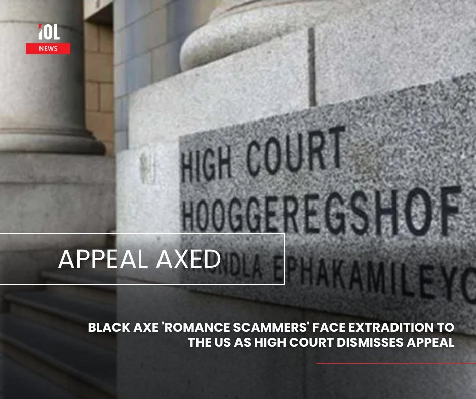 IOL's tweet image. The alleged members of the Neo Black Movement (NBM) of Africa, known as Black Axe criminal syndicate, involved in large-scale fraud, were found liable for extradition to the US.
#news #members #BlackAxe #criminal #syndicate #extradition #UnitedStates #court
Read on