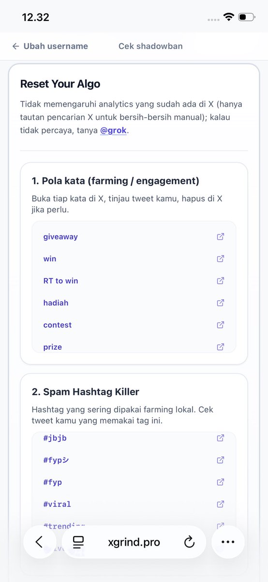 asministratur's tweet photo. Ku lanjutkan perjuanganmu @xgrind_agent

Para cenblu coba yang sering kena sb merapat!!!

Bayangin ada Shadowban checker yang bisa cek kesehatan akun kamu... 

Kamu tinggal ketik username,  
trus bisa langsung cabut ninggalin halaman.  

Sekarang aku rilis fitur baru Shadowban Hub akses di https://t.co/gU7zoKfRPi

Fitur baru ini bisa reset algo,  
hapus reply spam,  
hapus post yang bikin akunmu kena paused/suspend/shadowban.  

Intinya?  
Satu tempat buat bantu akunmu balik keliatan lagi.  

Riwayat snapshot di Memorizer juga udah ada biar kamu bisa pantau progress tiap hari.  

Mau coba?