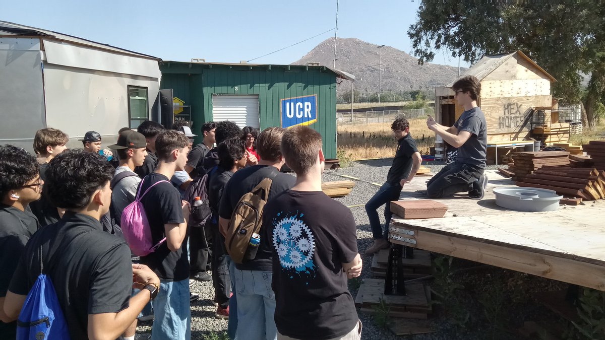 WallaceScience's tweet photo. Ss got behind the scenes access to @UCRBCOE Hex House Construction team, Engineering labs, Bio Maker Space and much more. What  great opportunity for our @PLTWorg Engineering Ss, @CIE_Foundation Construction Team, and @SkillsUSA members. @CjusdCte #raisetheaverage https://t.co/9rCw1oYz3r