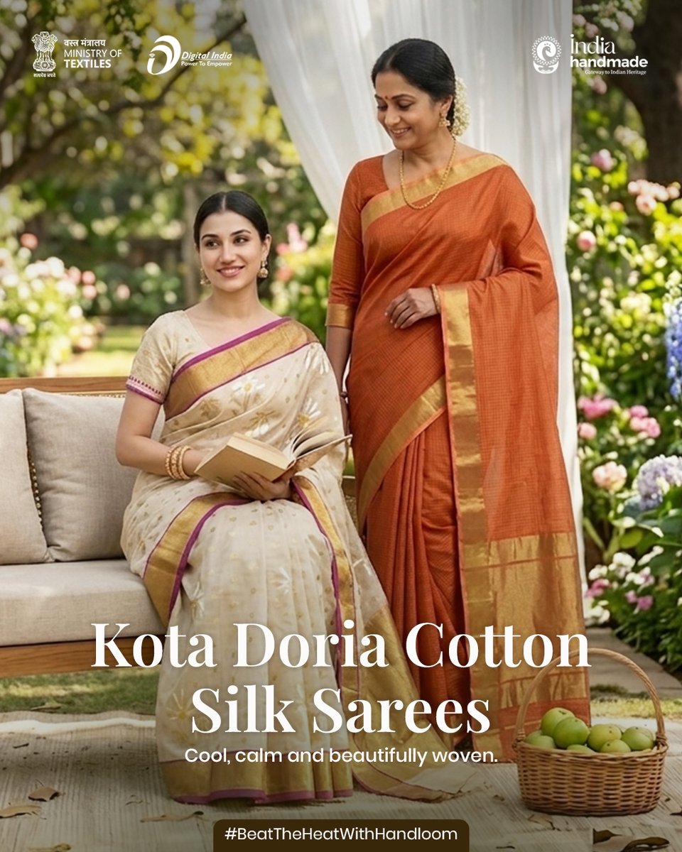 Indiahandmade_'s tweet image. Light as air and full of tradition, these handloom sarees are designed for comfort without compromising on style. Perfect for long sunny days and easy evenings

🌿
Buy now at Indiahandmade.com.

#Indiahandmade #SupportArtisans #HandloomIndia #VocalForLocal #MadeInIndia