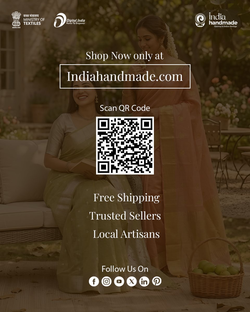 Indiahandmade_'s tweet image. Discover the joy of wearing sarees that are as breathable as they are beautiful. A perfect blend of heritage, comfort and effortless summer style

✨Buy now at Indiahandmade.com.

#Indiahandmade #SupportArtisans #HandloomIndia #VocalForLocal #MadeInIndia #CraftsOfIndia