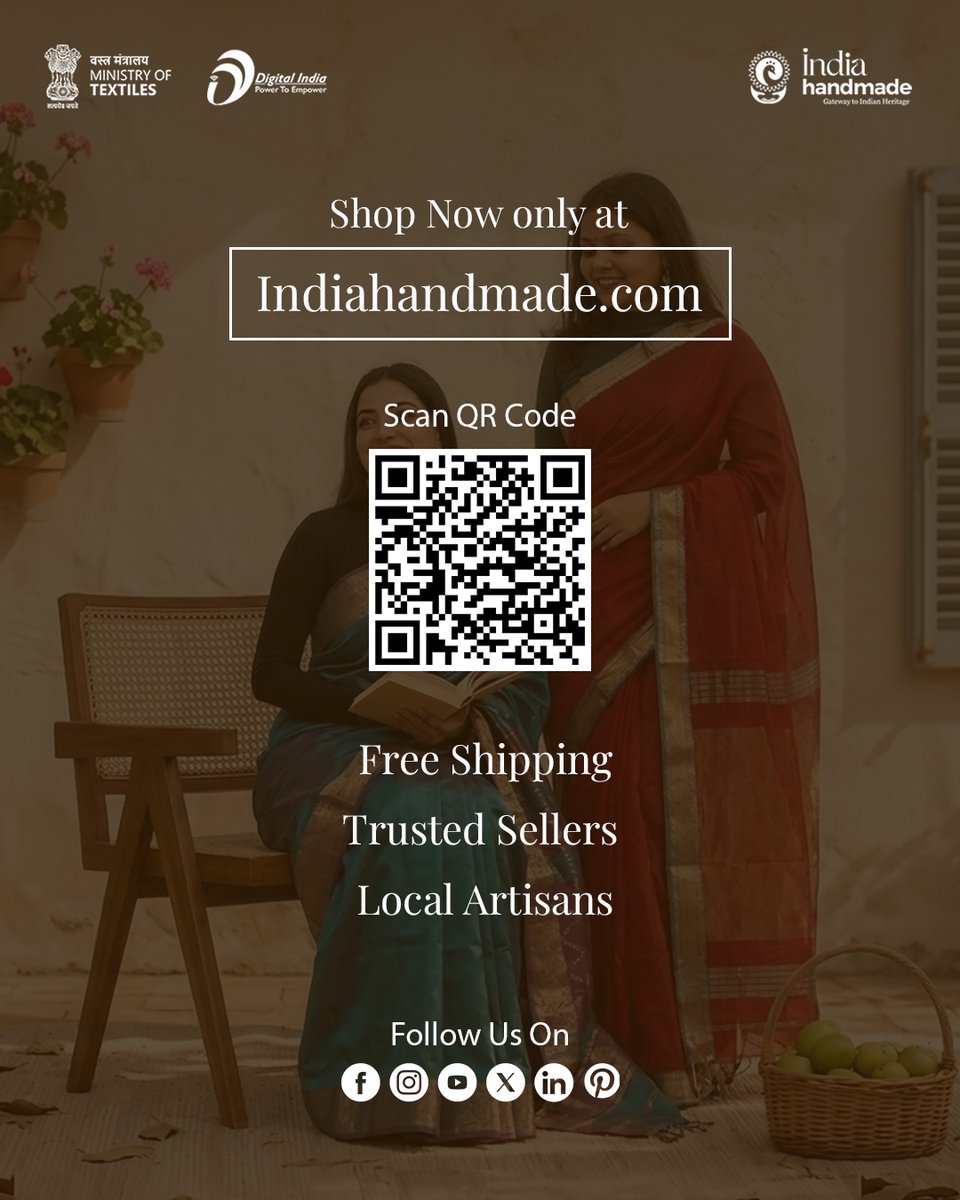 Indiahandmade_'s tweet image. Step into summer with sarees that celebrate simplicity and craftsmanship. Soft on the skin and rich in culture, they are made for everyday elegance

🌸Buy now at Indiahandmade.com.

#Indiahandmade #SupportArtisans #HandloomIndia #VocalForLocal #MadeInIndia #CraftsOfIndia