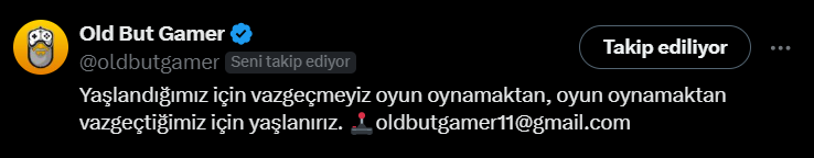 Onur duyma madalyamızı alarak uyandık güne. 
Hoş geldiniz, şeref verdiniz <a href="/oldbutgamer/">Old But Gamer</a> ❤️🫶