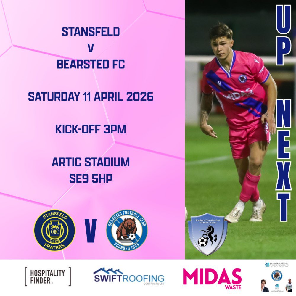 Bearsted_FC's tweet image. Up next we are away to Stansfeld this Saturday, Kick-off 3pm #bearstedfc #bears #upnext @StansfeldFC @SCEFLeague @Nonleaguenorge