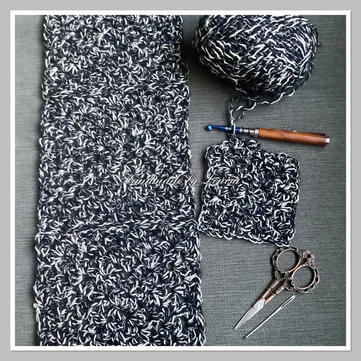 by_louisa's tweet image. So my secret project is finished, but you will have to wait a little to see what it was 🫣 in the meantime I’ve gone back to black and white…very me! 🖤🤍 keep watching to see what it becomes, have a great day #blackandwhite #crochet #newproject