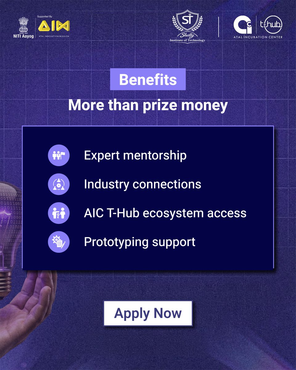 aicthub's tweet photo. AIC T-Hub × SIT Innovators Hackathon 2026 is here!

Inviting students &amp; early startups to participate and get ₹1L+ prizes, Access to the T-Hub ecosystem, Expert mentorship and MVP support for top 3 teams.

📅 Apr 21–22⏳ Deadline: Apr 17

Register Here: https://t.co/HVgCzfJSjU https://t.co/3Dm48NpzwZ