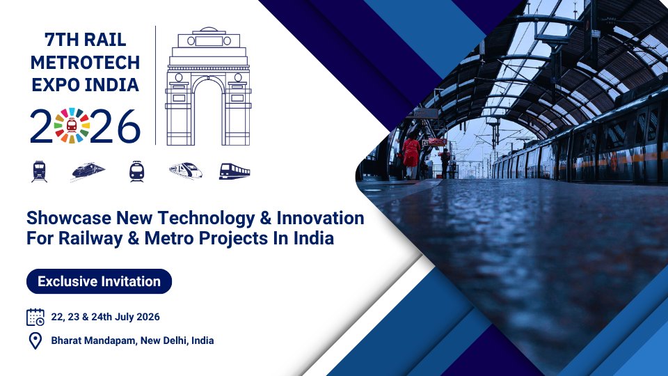 rmt_expo's tweet image. We are pleased to invite you to the 7th Rail MetroTech Expo India 2026

📅Dates: 22, 23 &amp;amp; 24th July 2026
📍Venue: Bharat Mandapam, New Delhi

🔹Secure Your Presence:
✅Book Your Stall: railanalysis.in/info/exhibitor…
✅Get Your Pass: railanalysis.in/info/delegate.…

#RailAnalysis #RMT2026