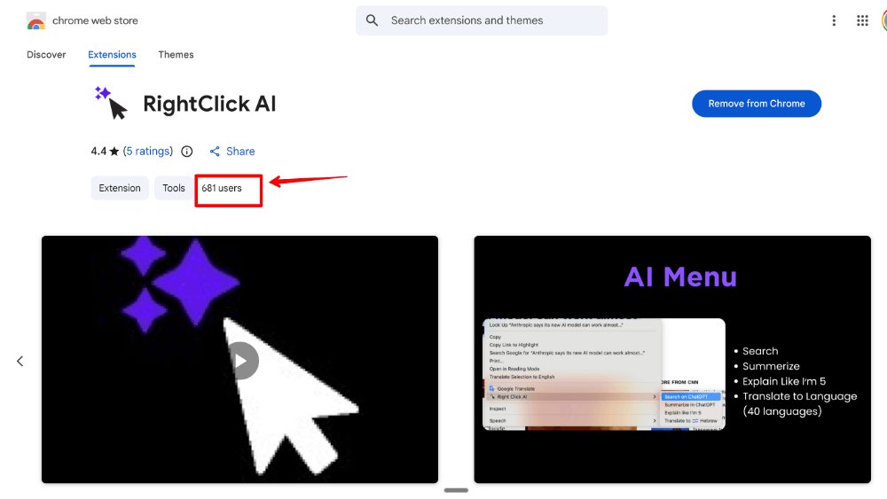 0 Marketing = 681 Users installs!

Continue Growing - Right Click AI 🚀

rightclickai-web.lovable.app
