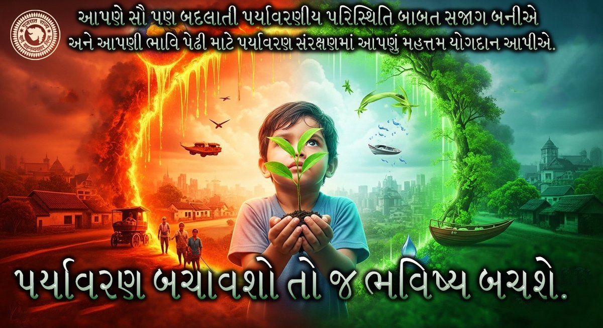 "સ્વચ્છતા એ સંસ્કાર છે" 
આપણે સૌ બદલાતી પર્યાવરણીય પરિસ્થિતિ બાબત સજાગ બનીએ અને આપણી ભાવિ પેઢી માટે પર્યાવરણ સંરક્ષણમાં આપણું મહત્તમ યોગદાન આપીએ.
પર્યાવરણ બચાવશો તો જ ભવિષ્ય બચશે. 🌱
#પર્યાવરણ_સંરક્ષણ #SaveEnvironment #GreenFuture #ClimateAwareness #EcoResponsibility #GSRTC